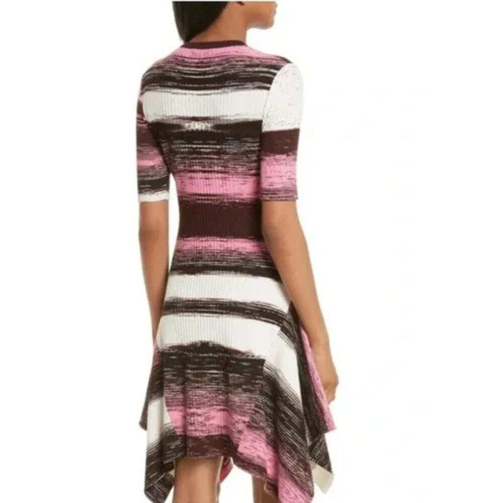 Opening Ceremony Delta Rib Knit Dress Size Medium Handkerchief Hem Pink Melange - Picture 4 of 16